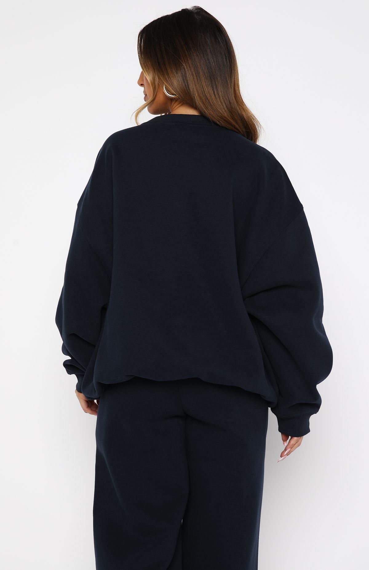 White Fox Test Drive Oversized Sweater Dark Navy