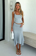 White Fox Dressing Up Midi Skirt Grey Marle