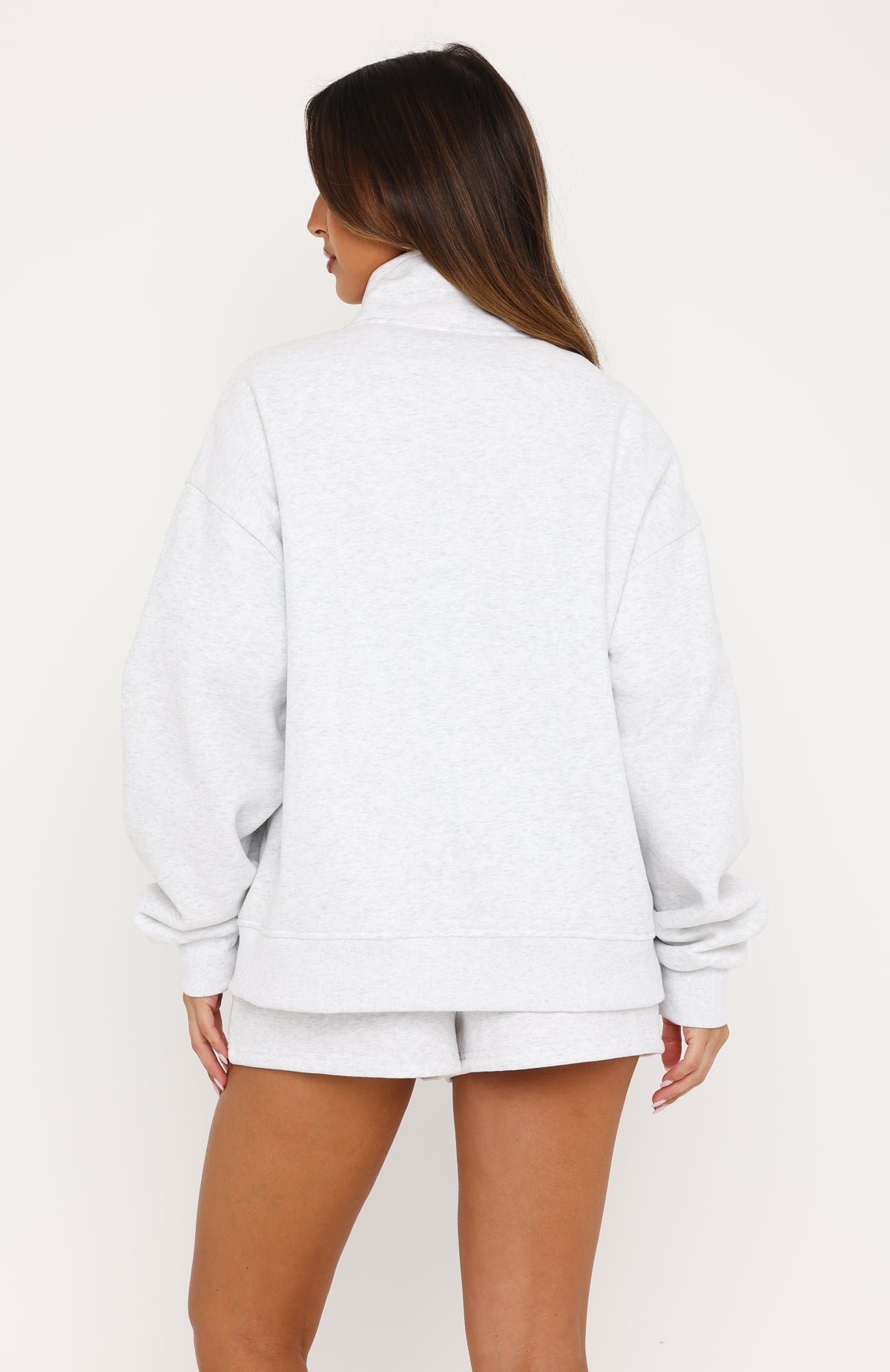 White Fox Studio 17 Raven Oversized Zip Jacket Grey Marle