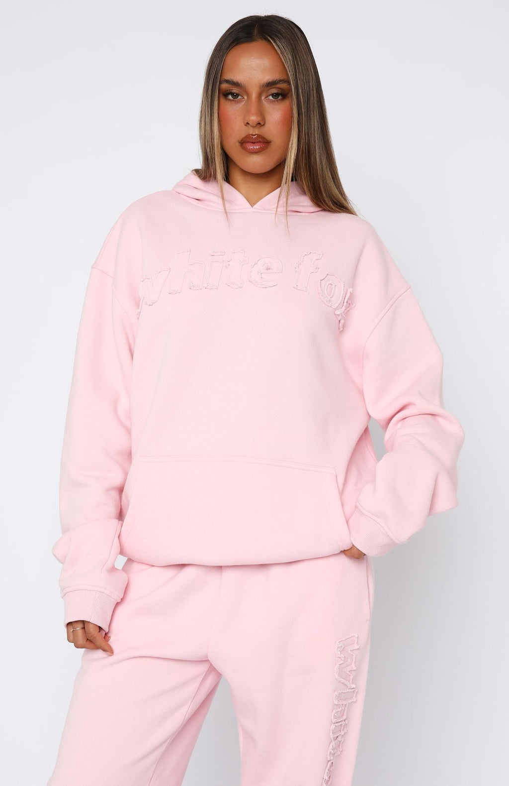 White Fox From The Archives Lexi Oversized Hoodie Pink