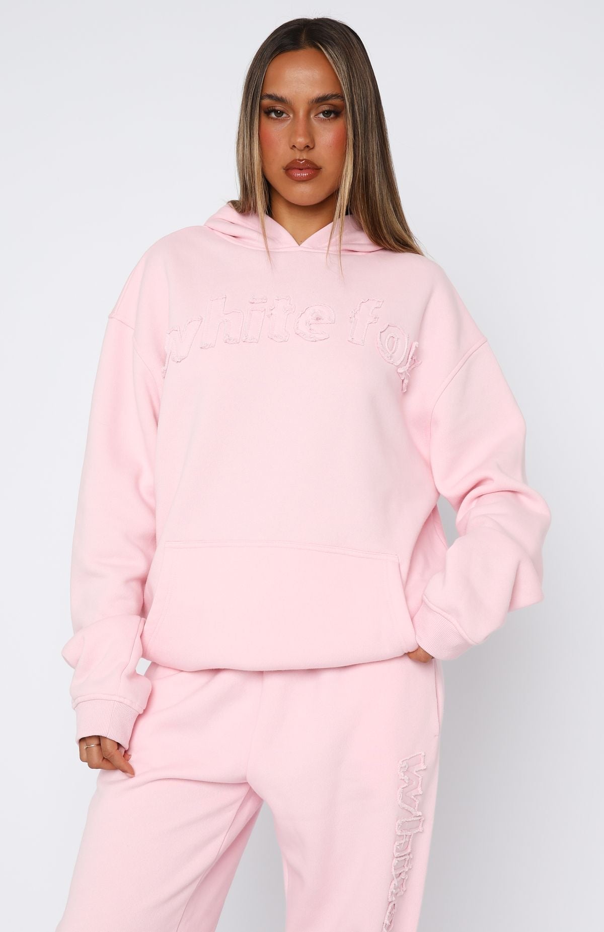 White Fox From The Archives Lexi Oversized Hoodie Pink