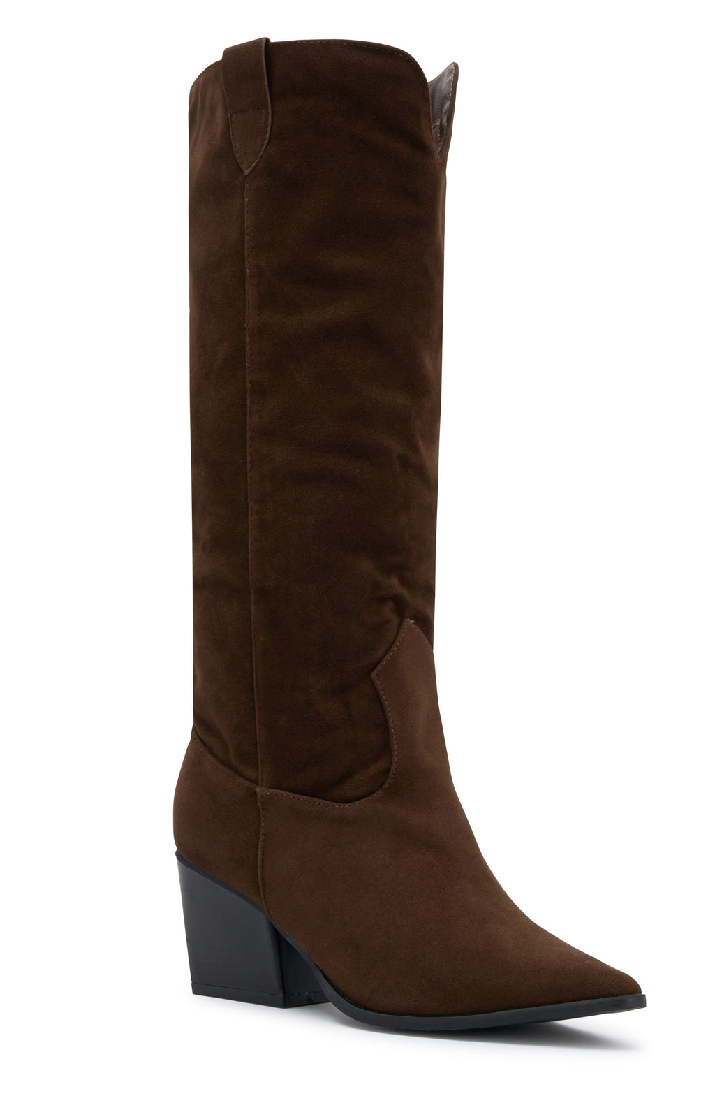 White Fox In My Moment Knee High Boots Chocolate Faux Suede
