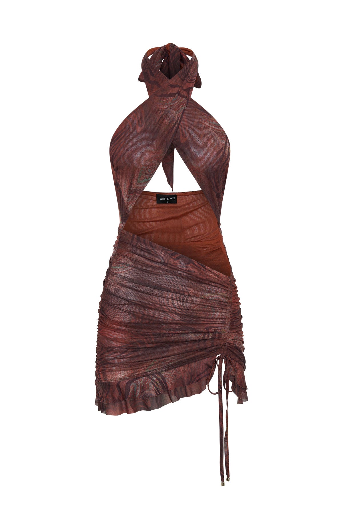 White Fox Wild Motion Mesh Mini Dress Desert Rouge