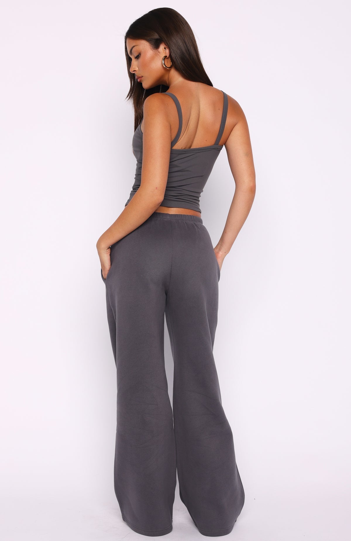 White Fox Why Won't You Wide Leg Sweatpants Volcanic