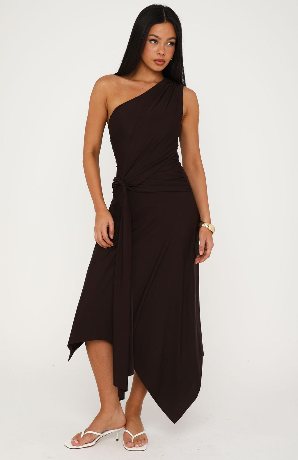 White Fox Drifting Away Maxi Dress Chocolate