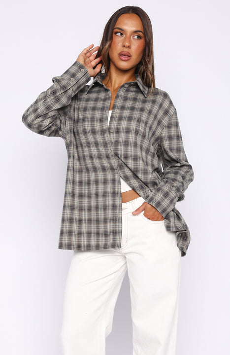 White Fox At First Light Button Up Shirt Blue/Grey Check