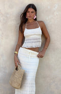 White Fox Hold Out Halter Top Cream