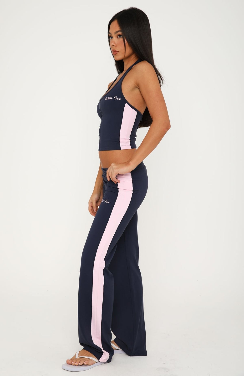 White Fox Better Off As Friends Straight Leg Pants Navy