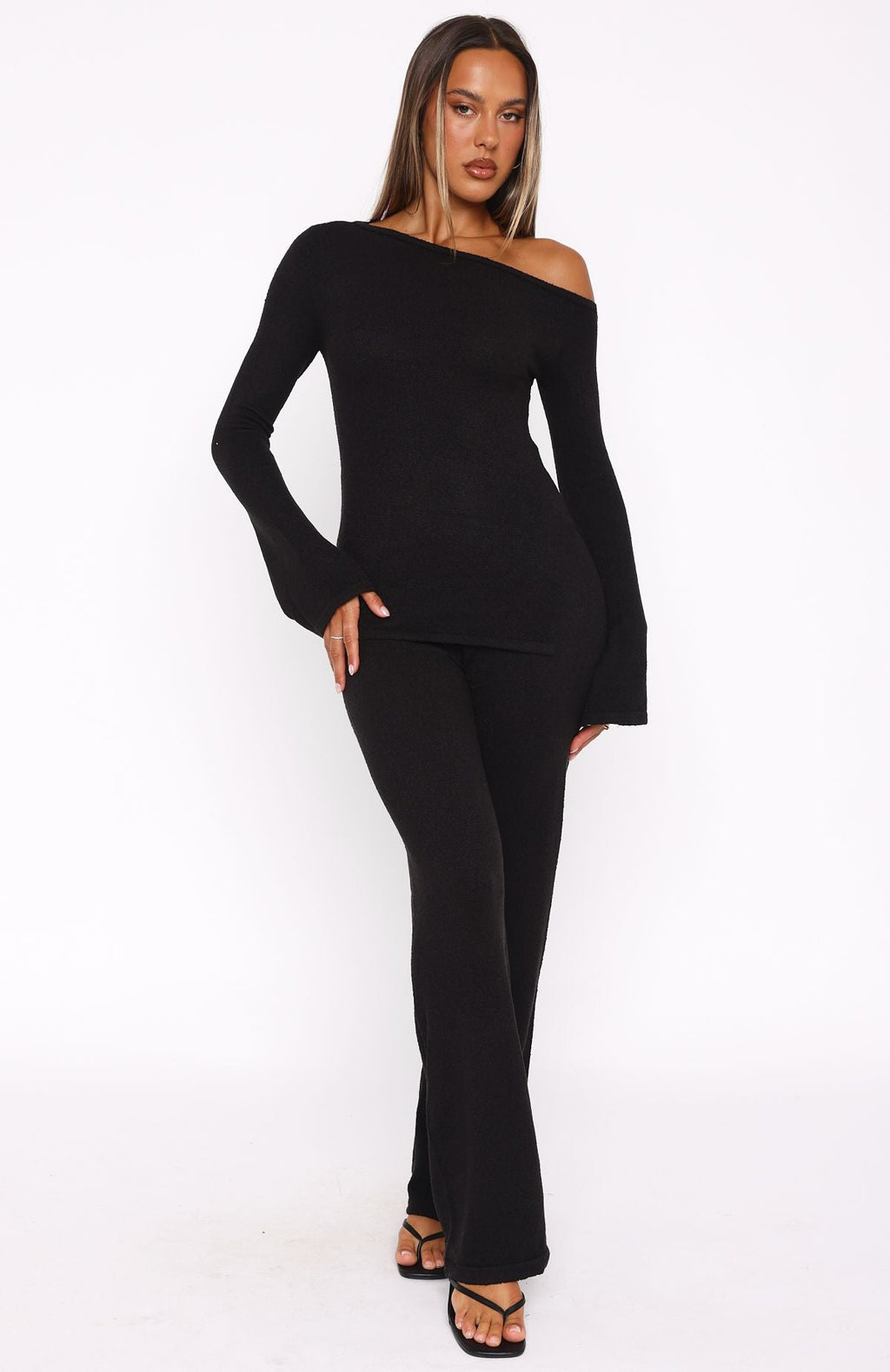 White Fox We'll Be Fine Long Sleeve Top Black