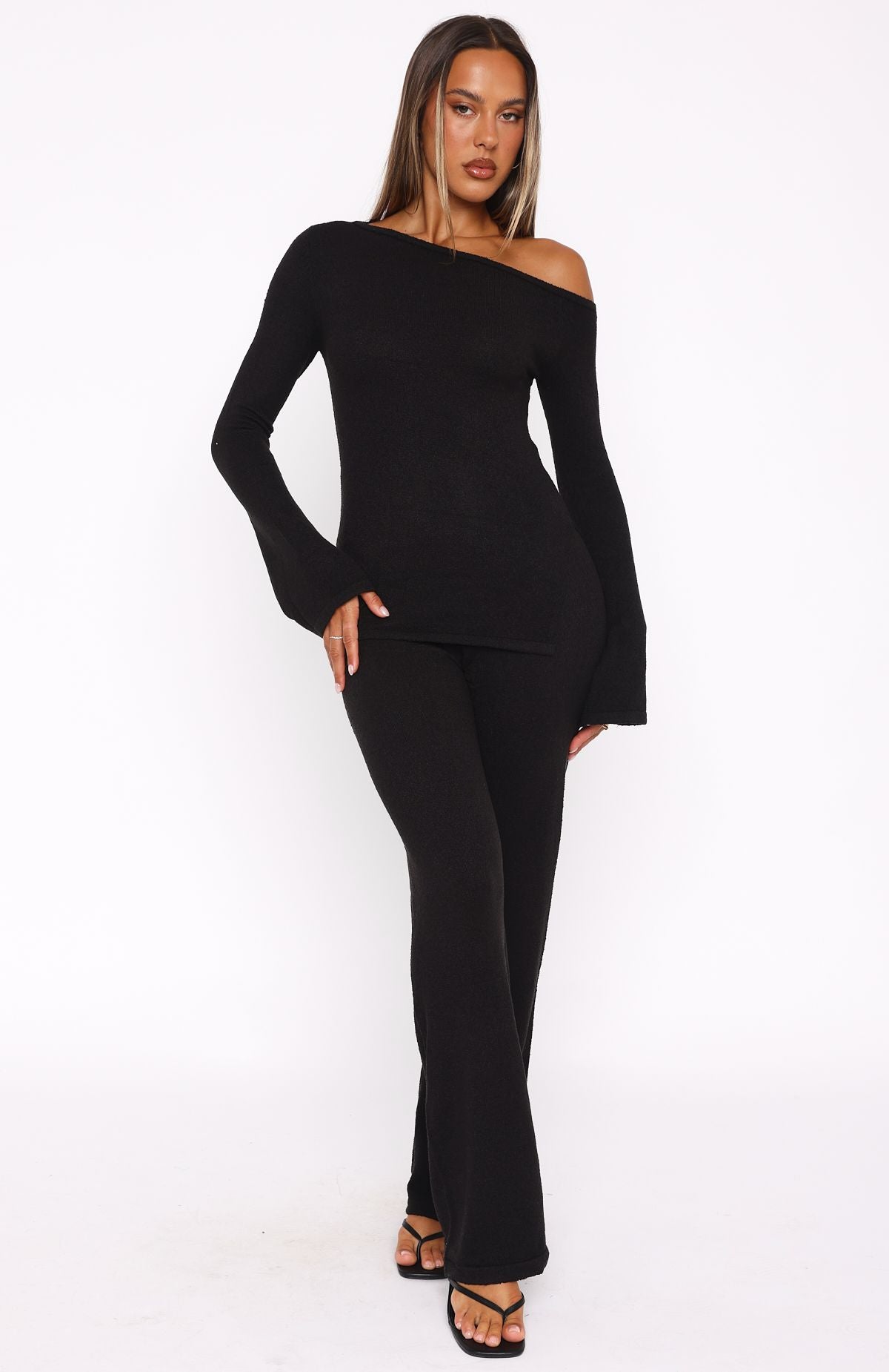 White Fox We'll Be Fine Long Sleeve Top Black
