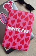 White Fox Speckles A5 Notebook Pink Hearts