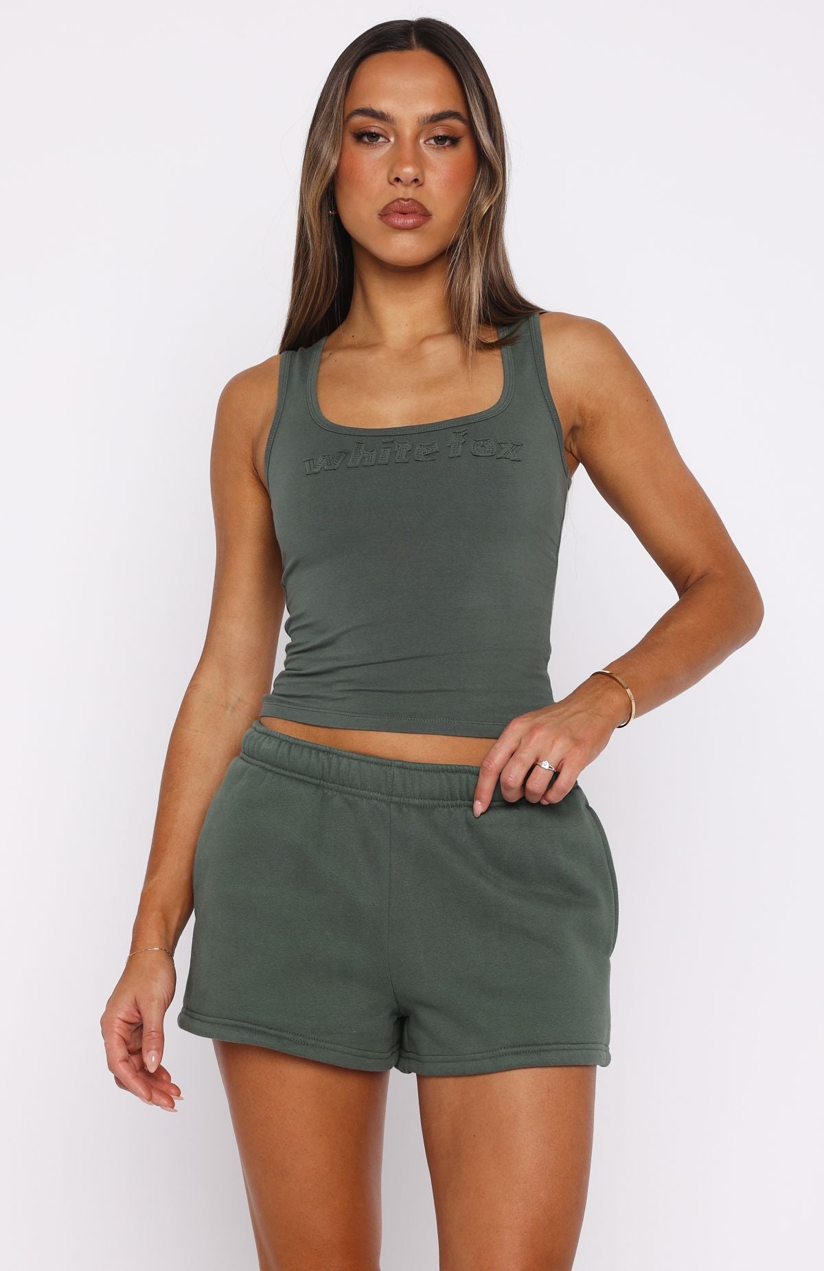 White Fox From The Archives Lexi Lounge Shorts Khaki