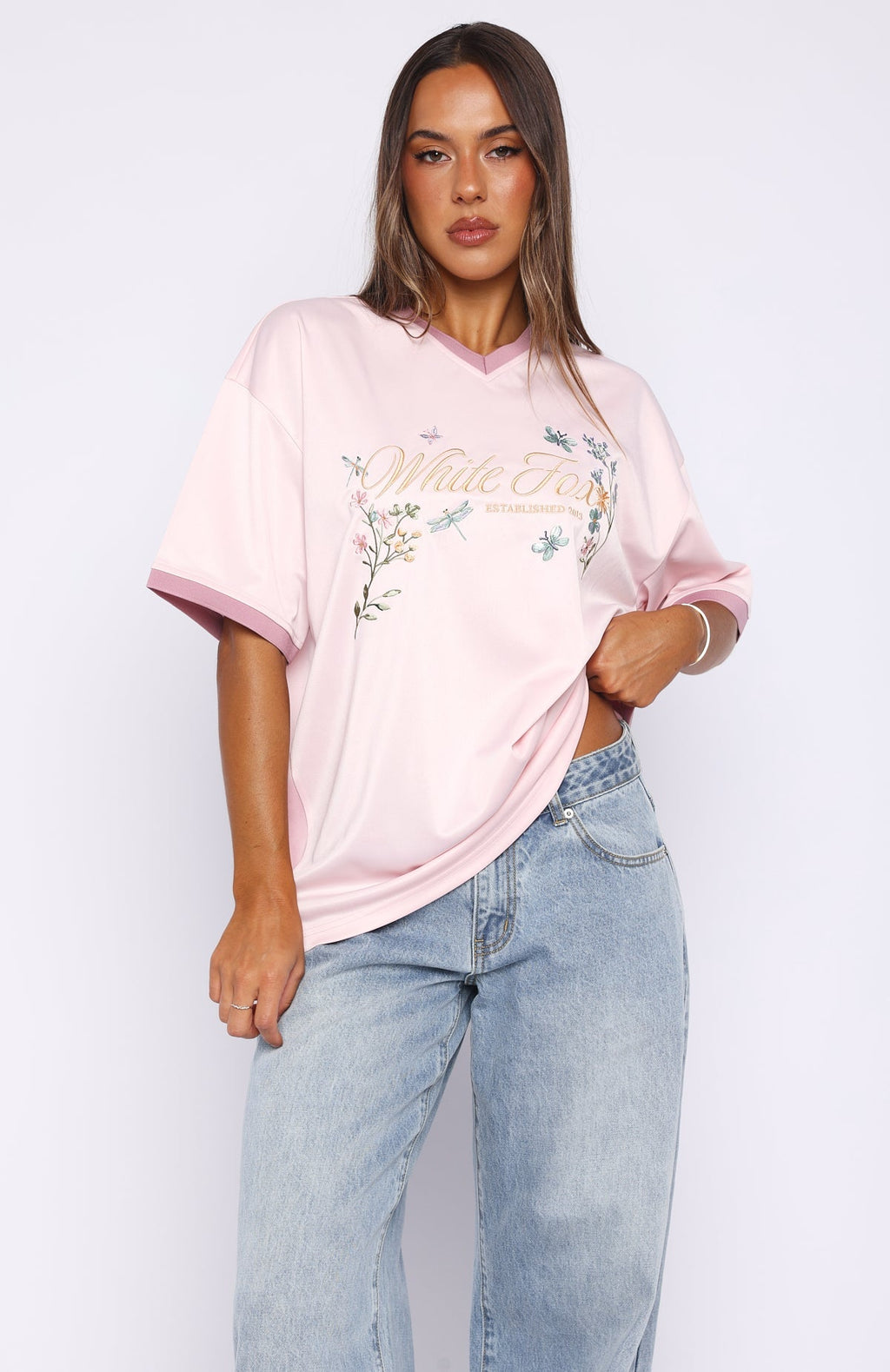White Fox She's Out Of My League Oversized Jersey Pink