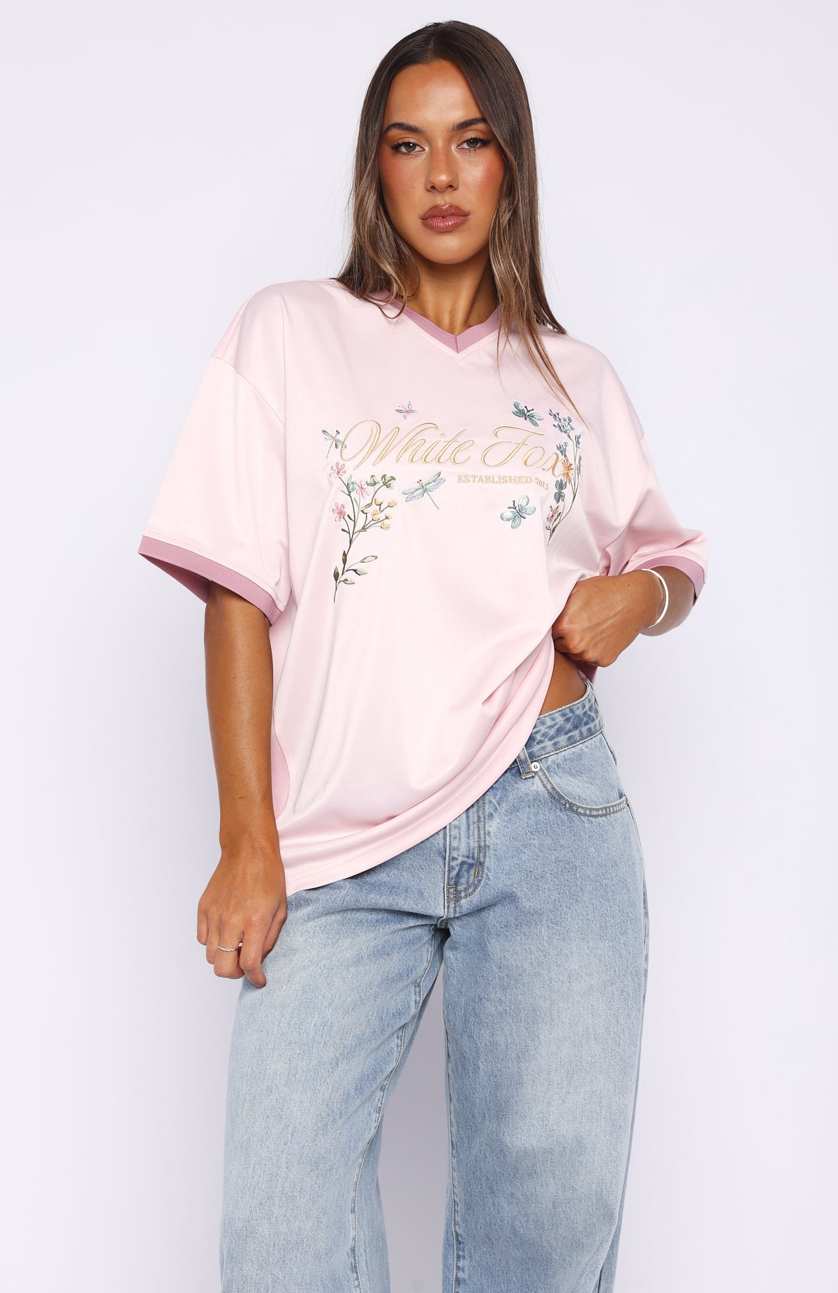 White Fox She's Out Of My League Oversized Jersey Pink
