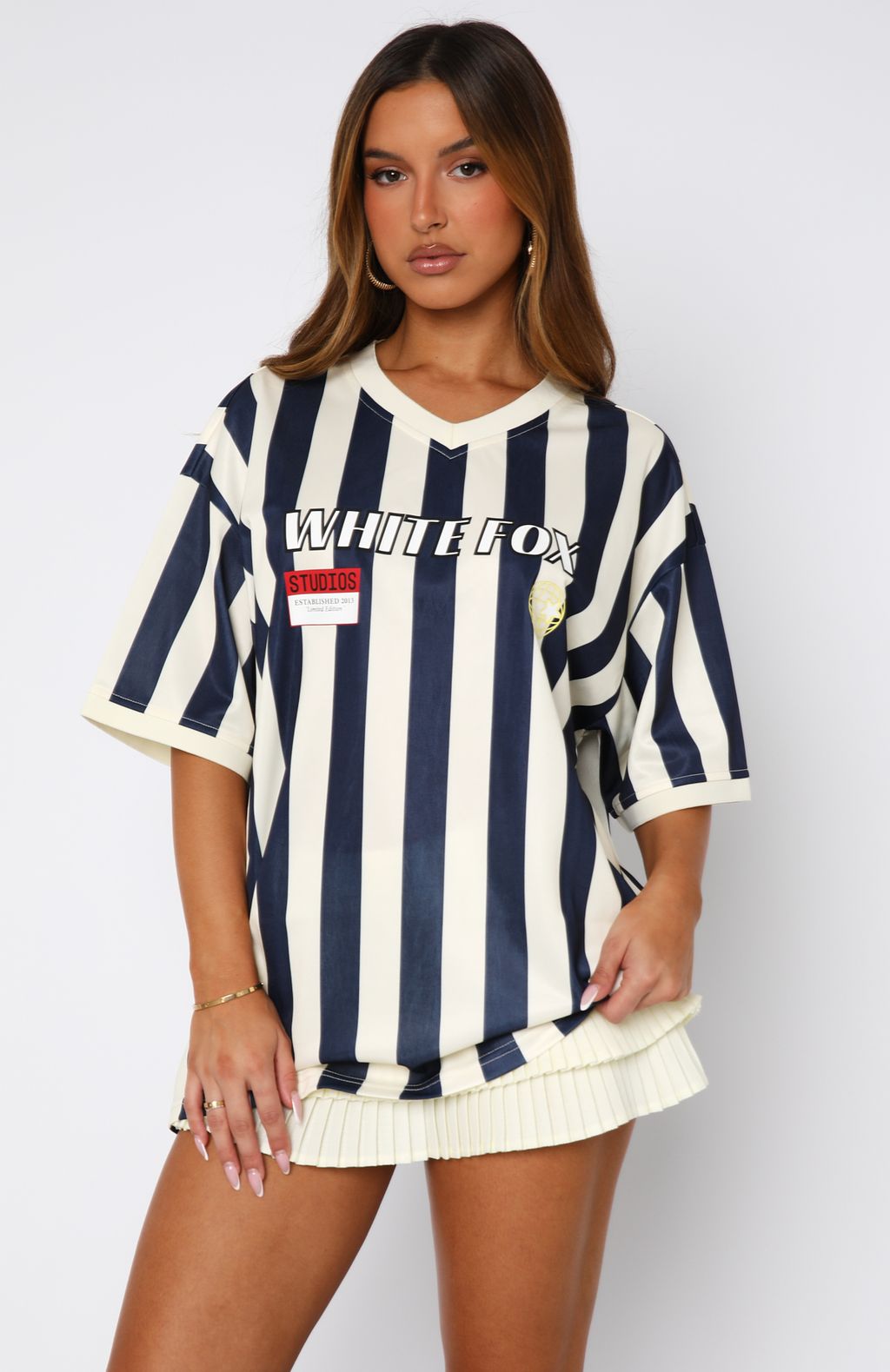 White Fox Let's Just Leave Oversized Jersey Navy