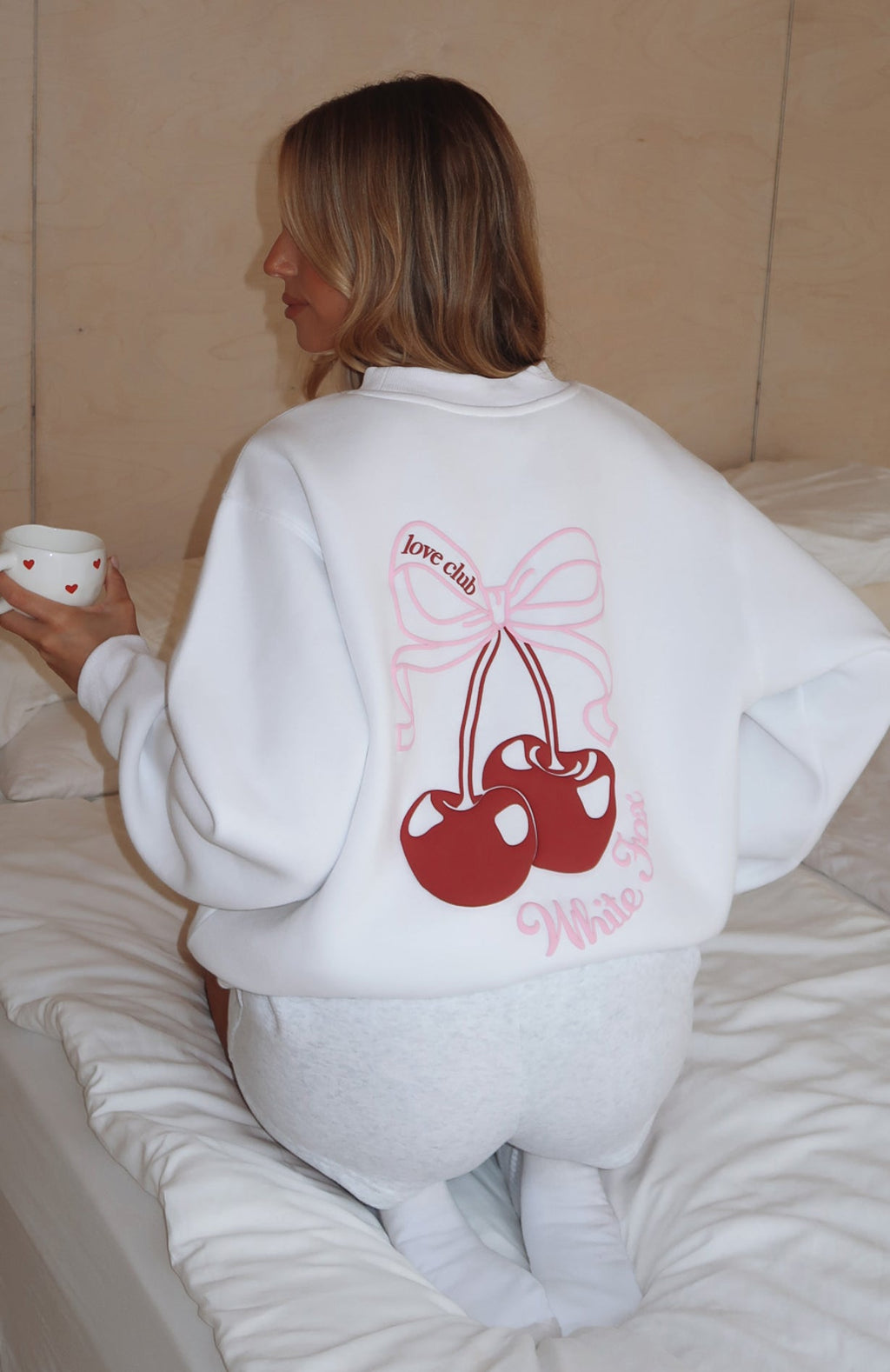 White Fox Fell So Hard Oversized Sweater White