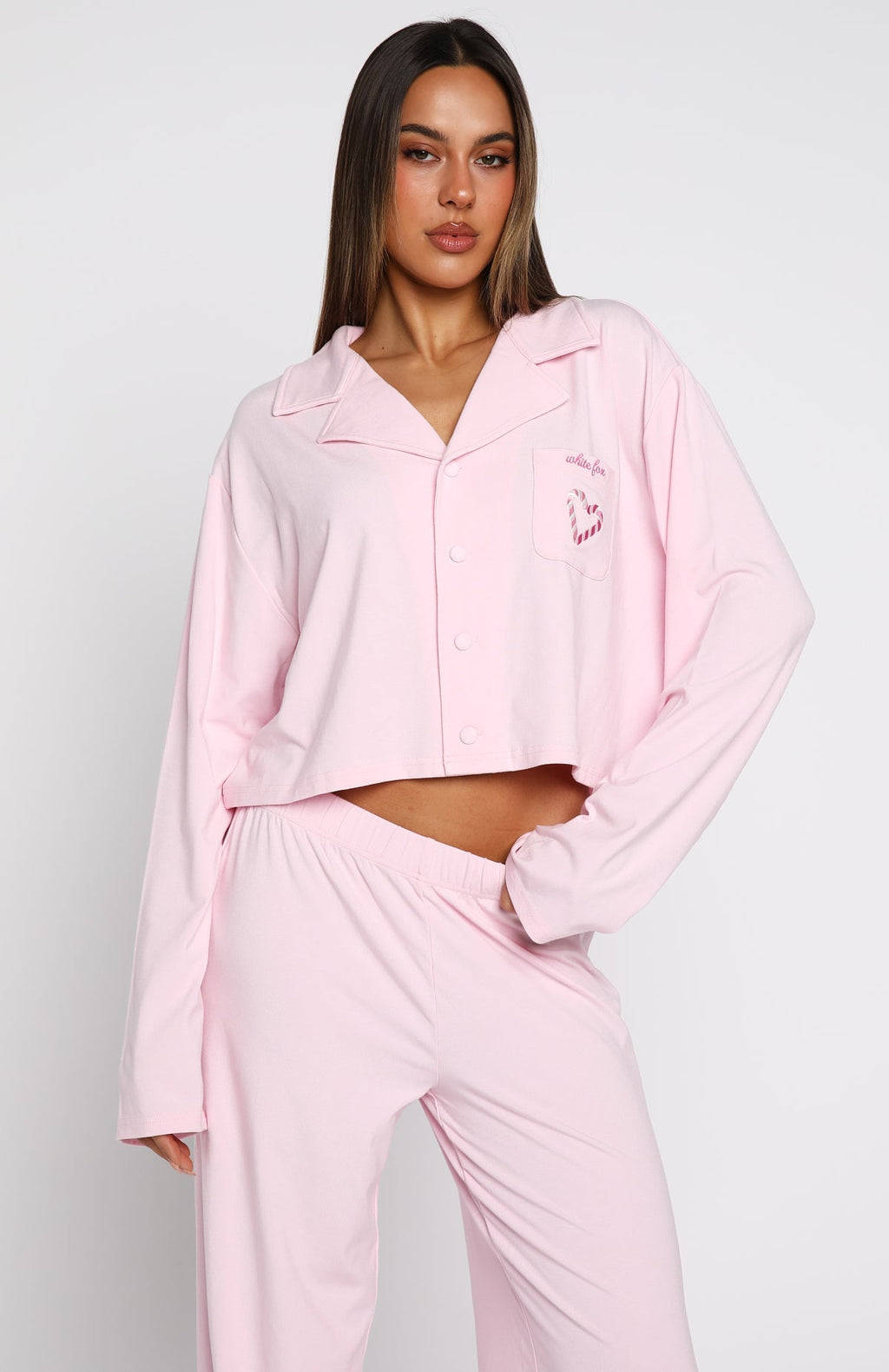 White Fox Bedtime Bliss Pyjama Set Soft Pink