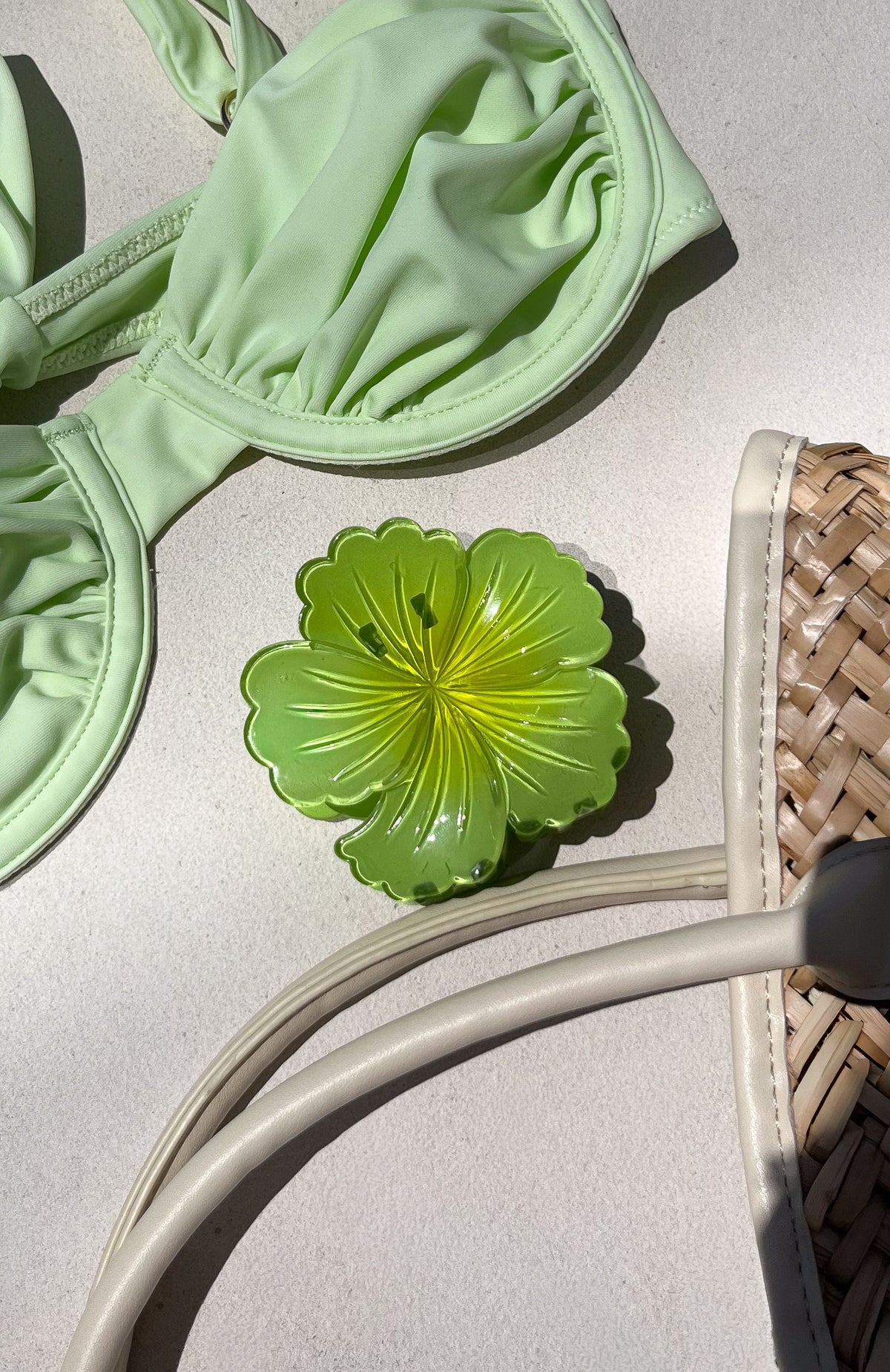 White Fox Celia Hair Clip Lime