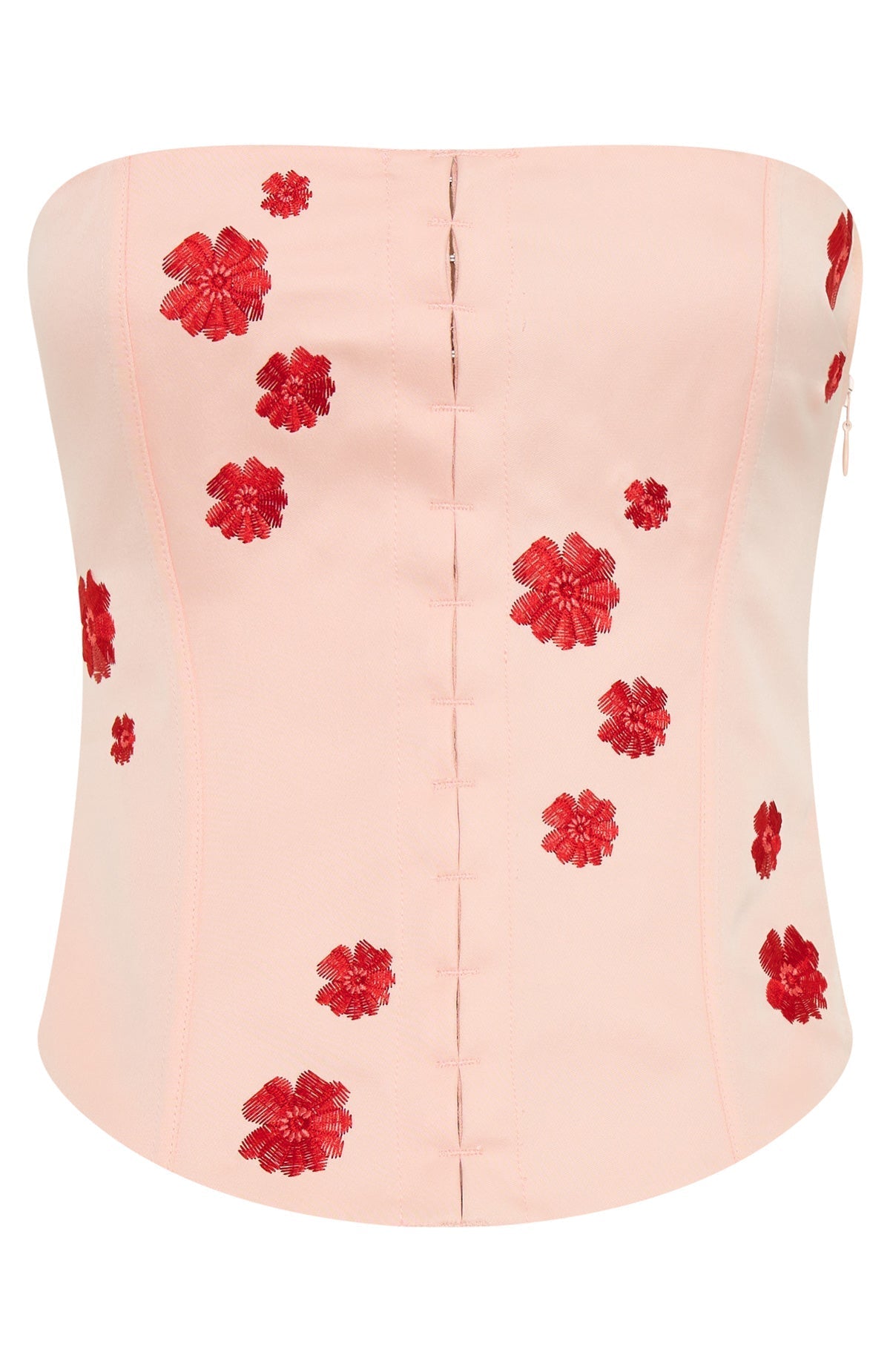 White Fox Beyond Me Strapless Embroidered Bustier Pink