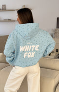 White Fox Offstage Printed Oversized Hoodie Blue Ditsy