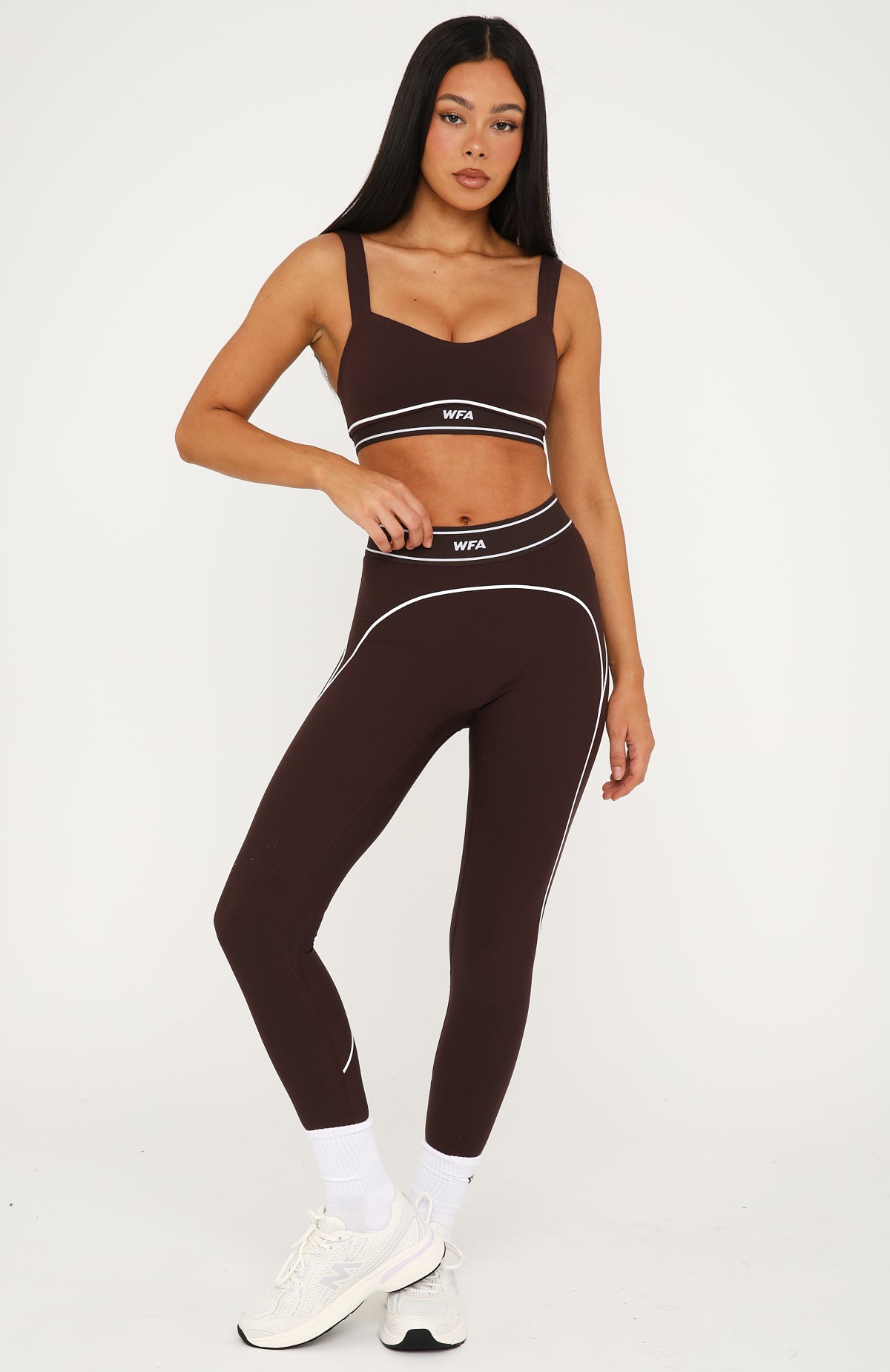 White Fox Precision Leggings Dark Chocolate/White
