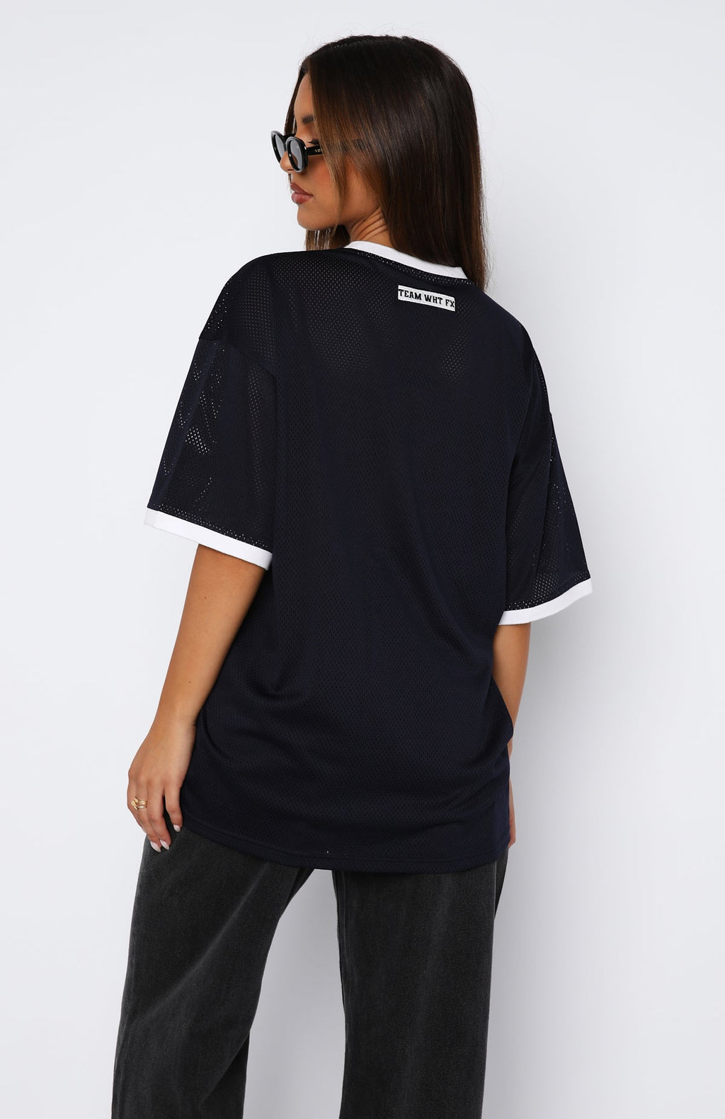 White Fox Hit A Home Run Oversized Jersey Navy