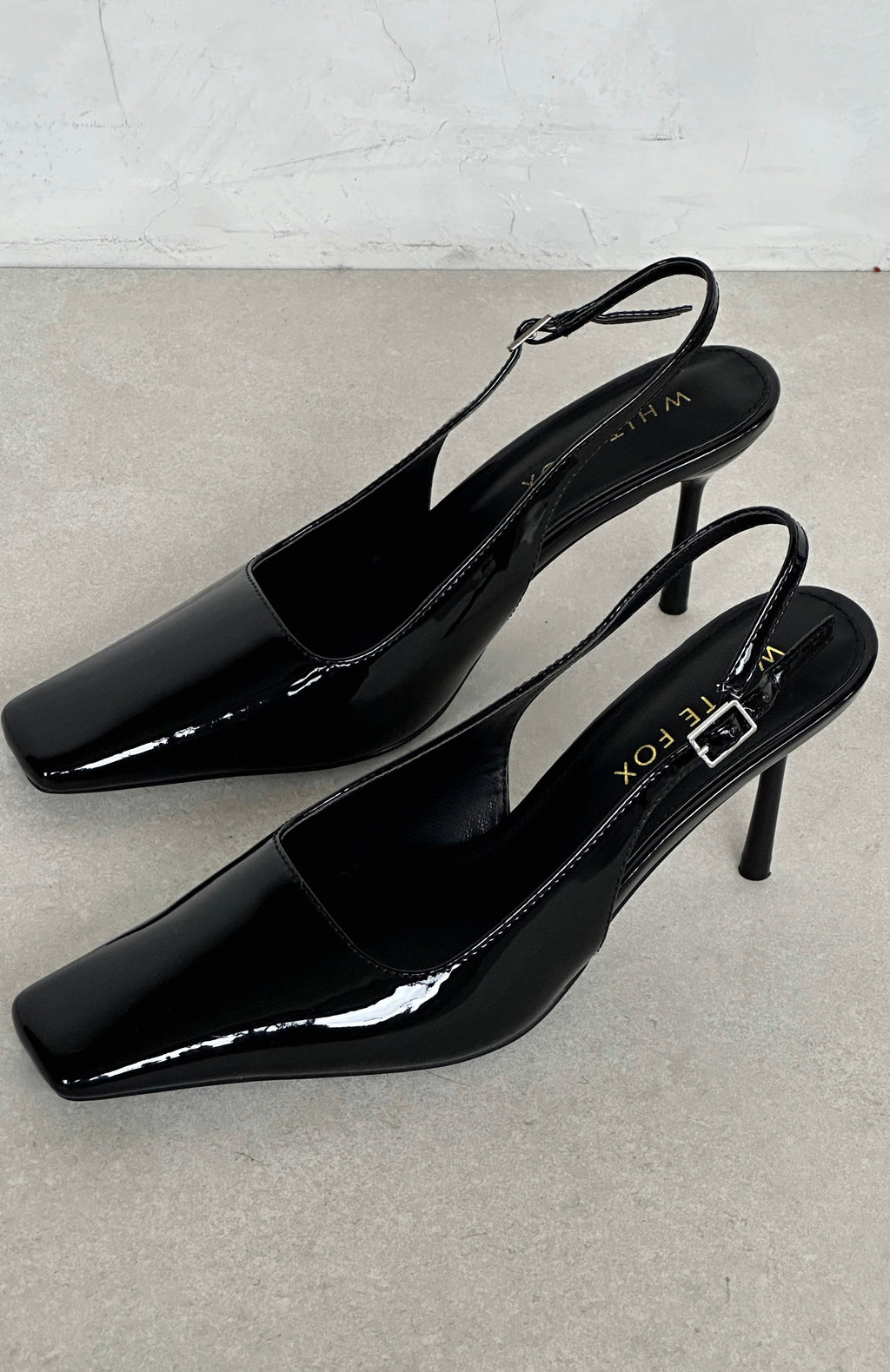 White Fox Ella Heels Black Patent