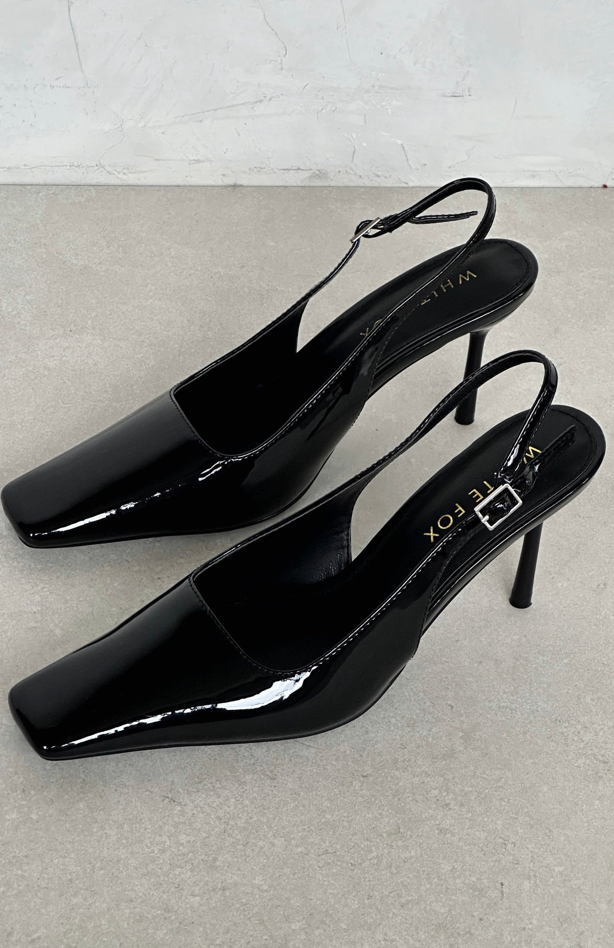 White Fox Ella Heels Black Patent