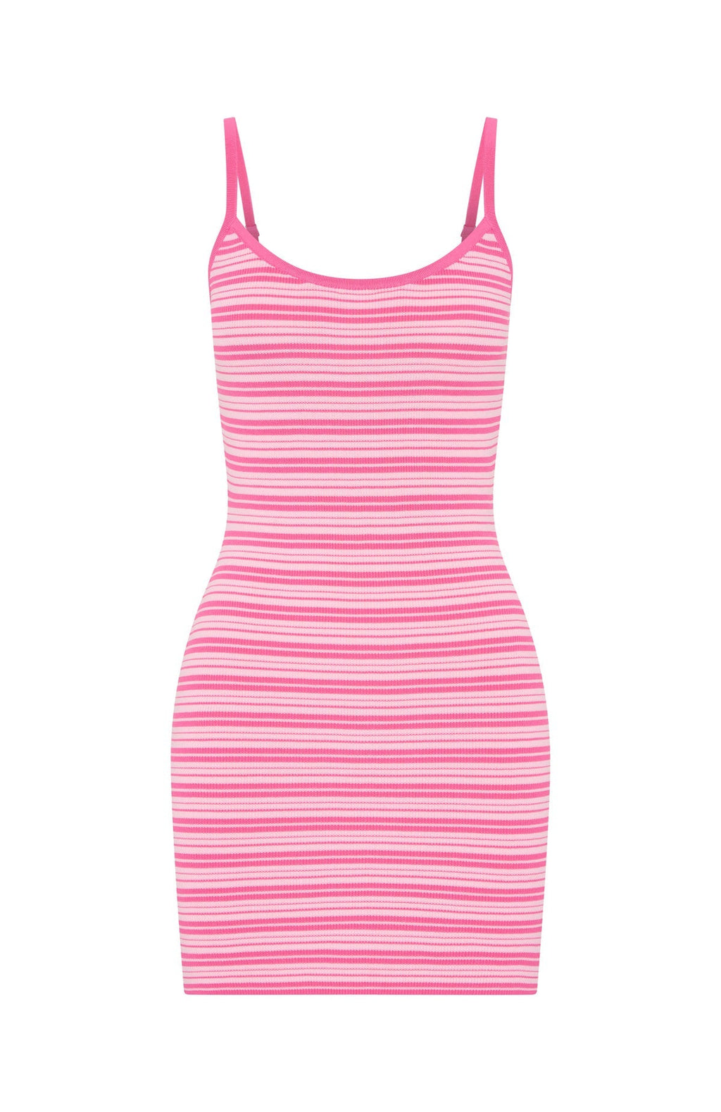 White Fox I've Been Thinking Knit Mini Dress Pink Stripe