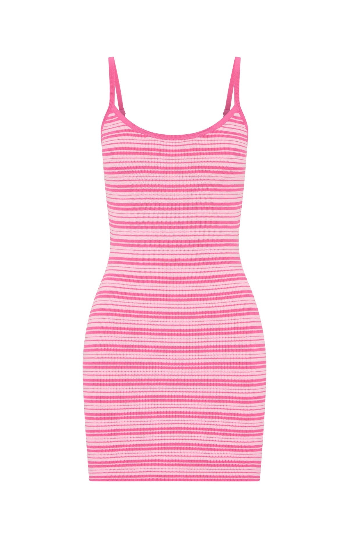 White Fox I've Been Thinking Knit Mini Dress Pink Stripe