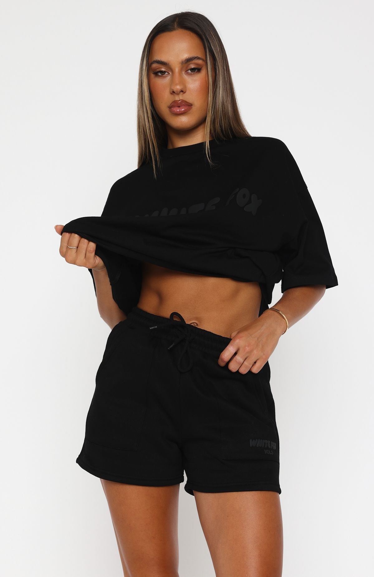 White Fox Offstage Lounge Shorts Onyx