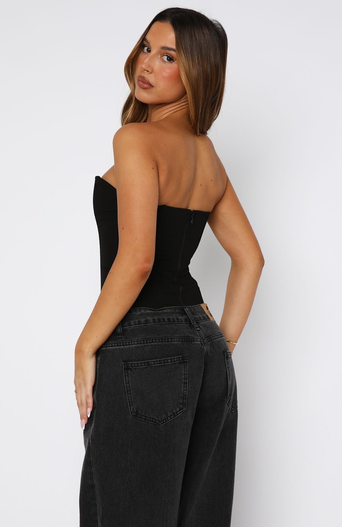 White Fox On The Town Bustier Black