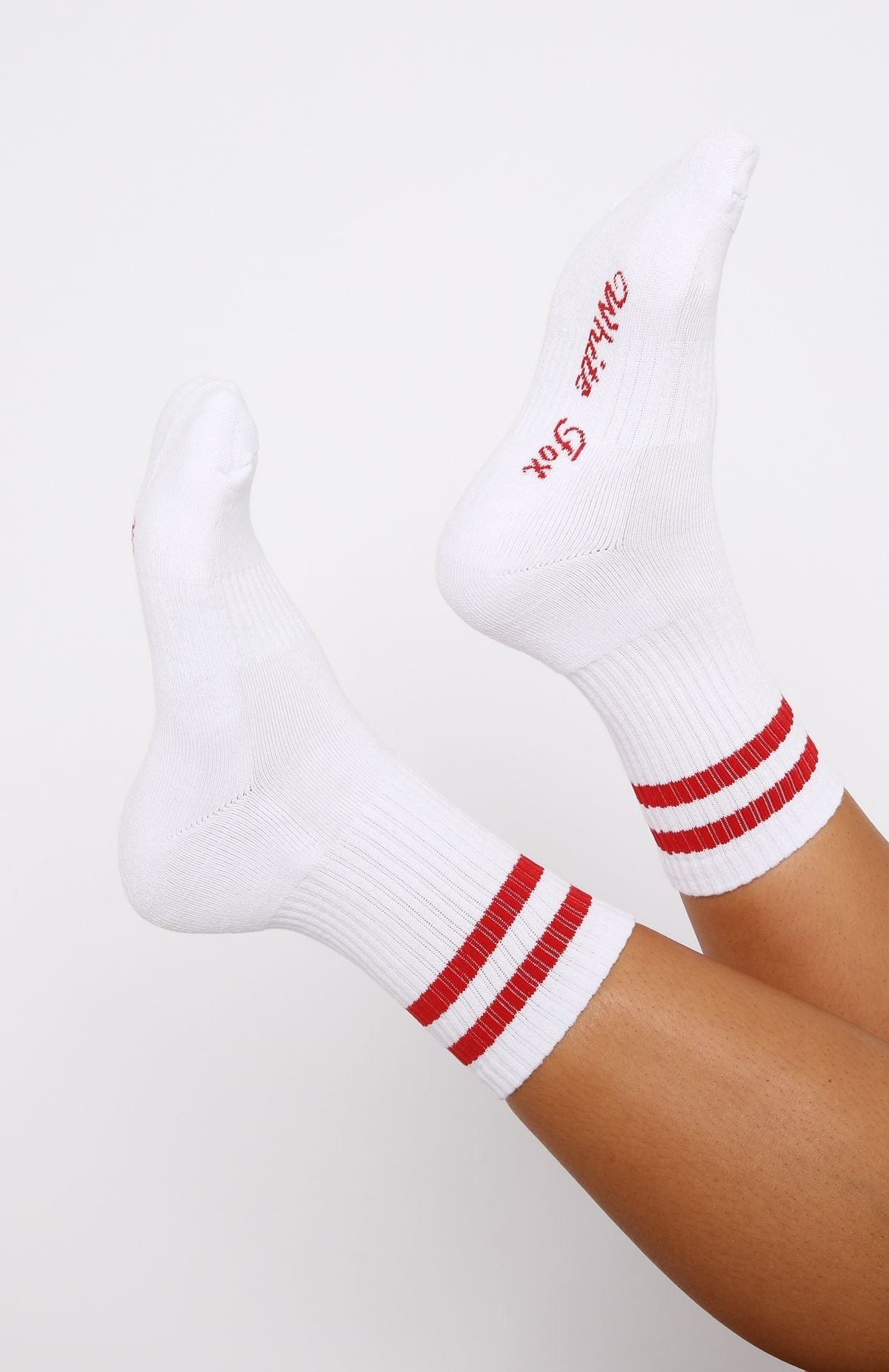 White Fox Grounded Socks White/Red