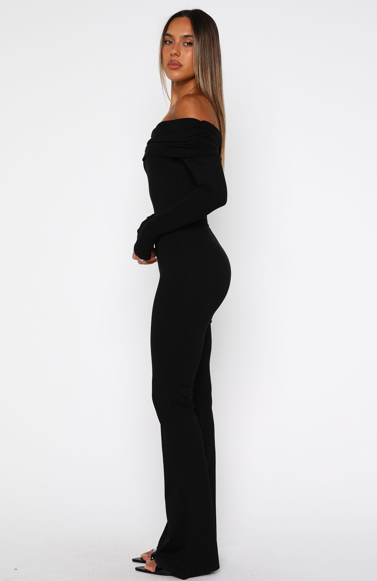 White Fox For The Girls Long Sleeve Jumpsuit Black