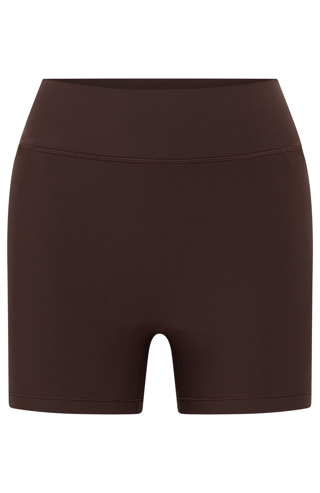 White Fox Keep Up High Waisted Shorts 4" Dark Chocolate