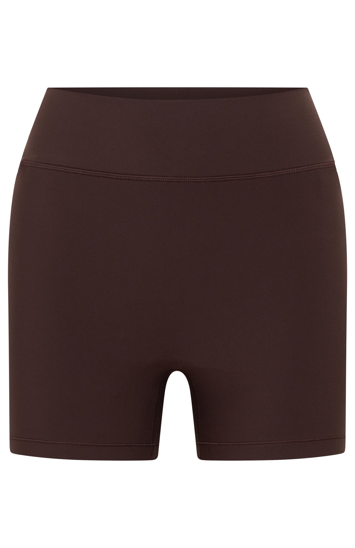 White Fox Keep Up High Waisted Shorts 4" Dark Chocolate