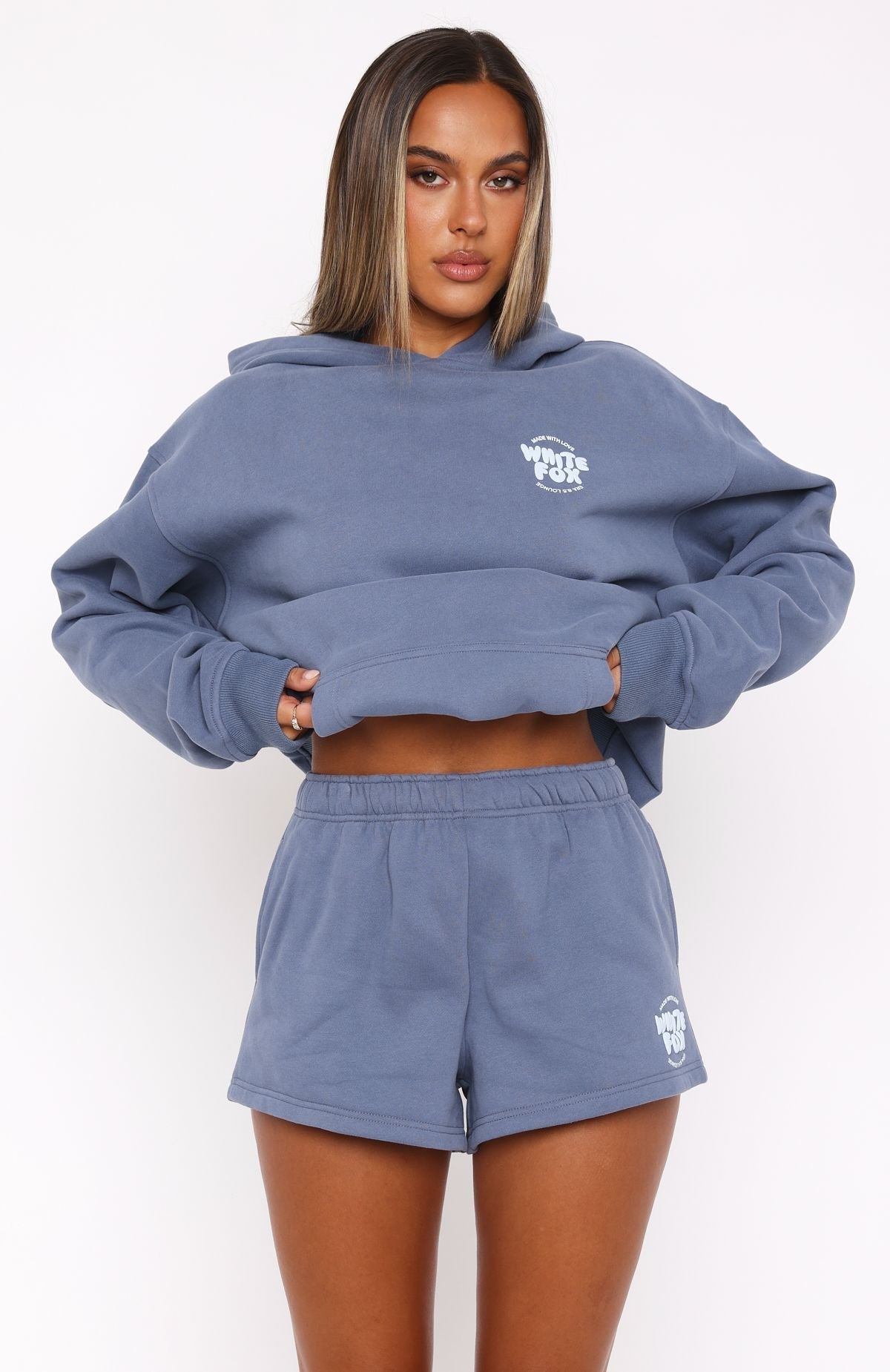 White Fox With Love For You Lounge Shorts Ocean