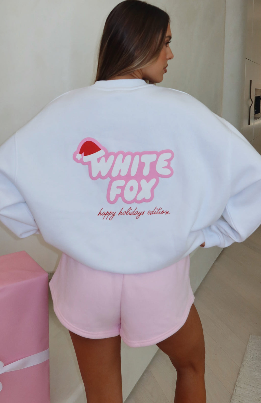 White Fox Santa Baby Oversized Sweater White