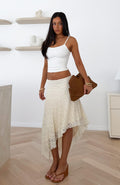 White Fox Blushed Baby Midi Skirt Cream
