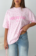 White Fox Offstage Printed Oversized Tee Posy Ditsy
