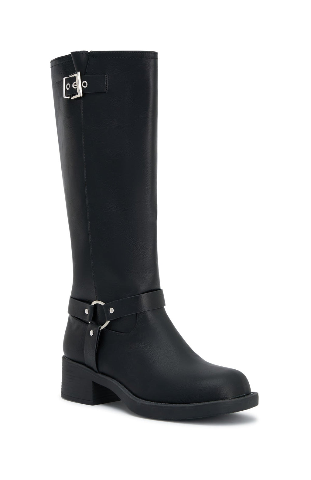 White Fox Rafferty Knee High Boots Black PU