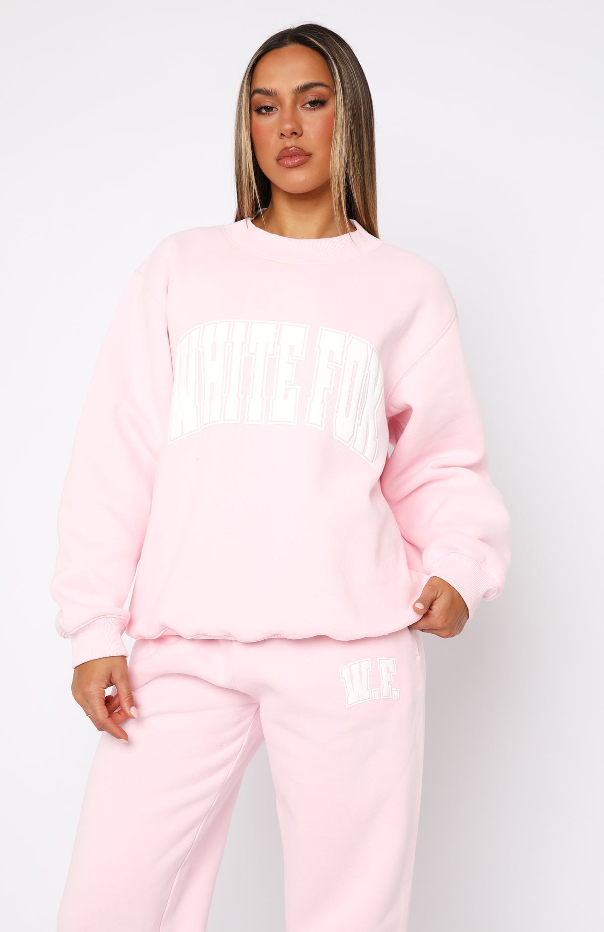 White Fox Decade Classics Varsity Oversized Sweater Posy