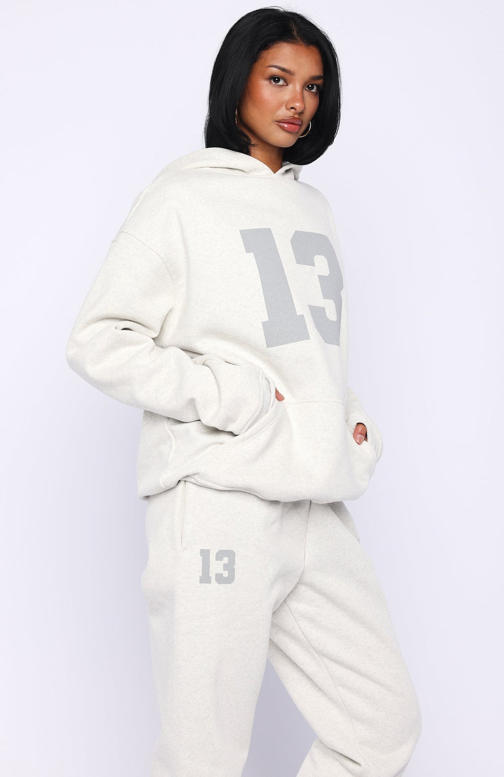 White Fox It's Your Chance Oversized Hoodie Grey Marle