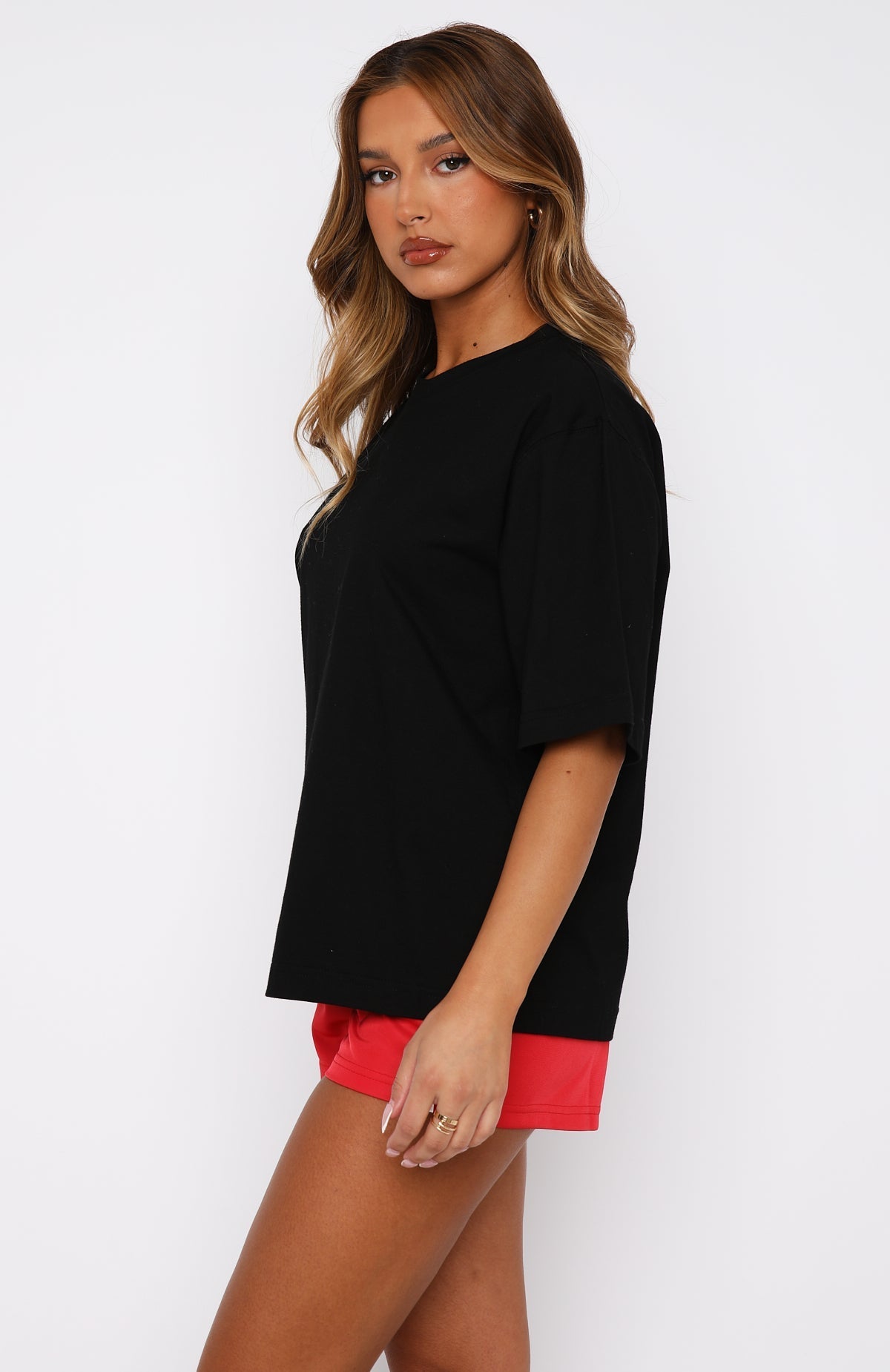 White Fox Let It Out Oversized Tee Black