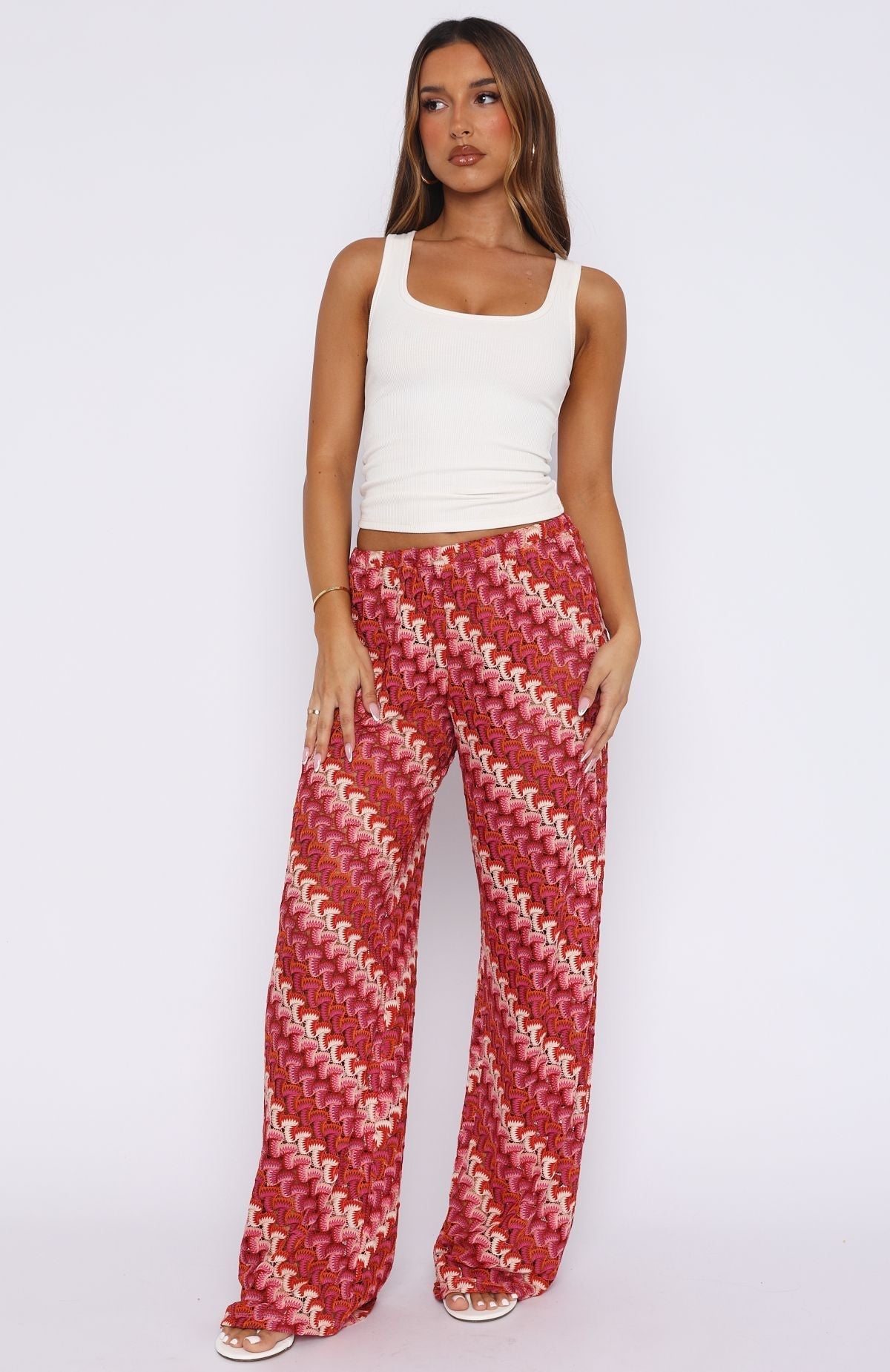 White Fox Long Desire Pants Berry