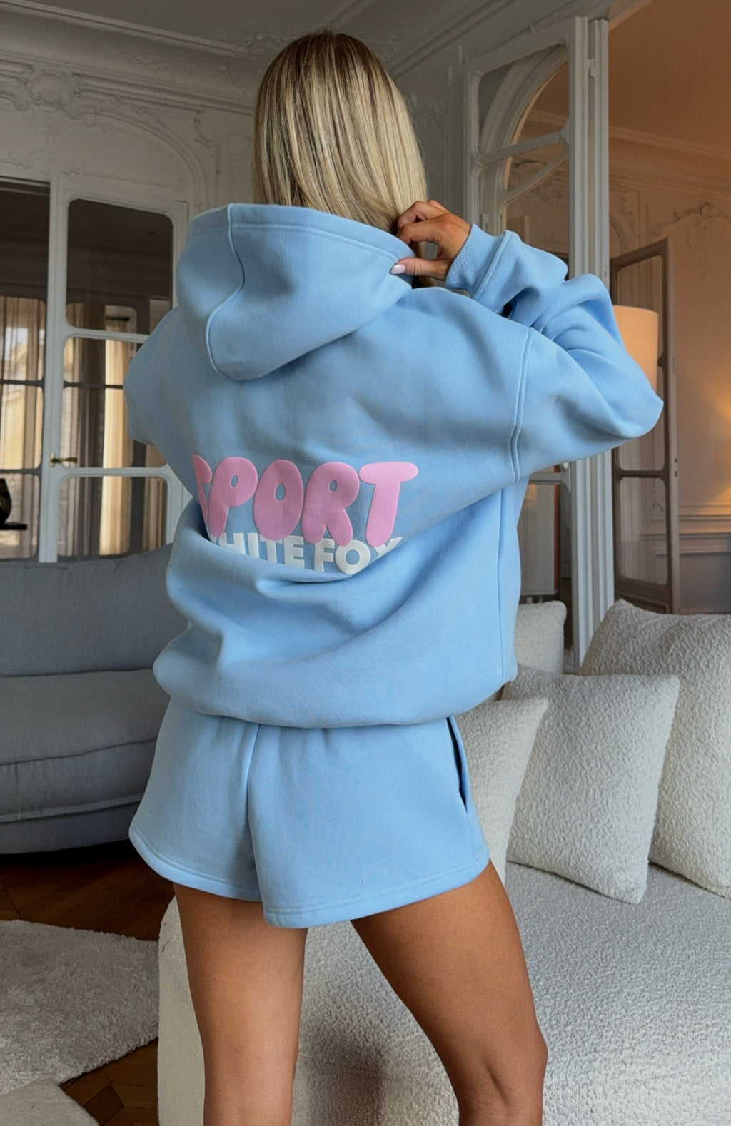 White Fox Club 14 Peyton Oversized Hoodie Blue