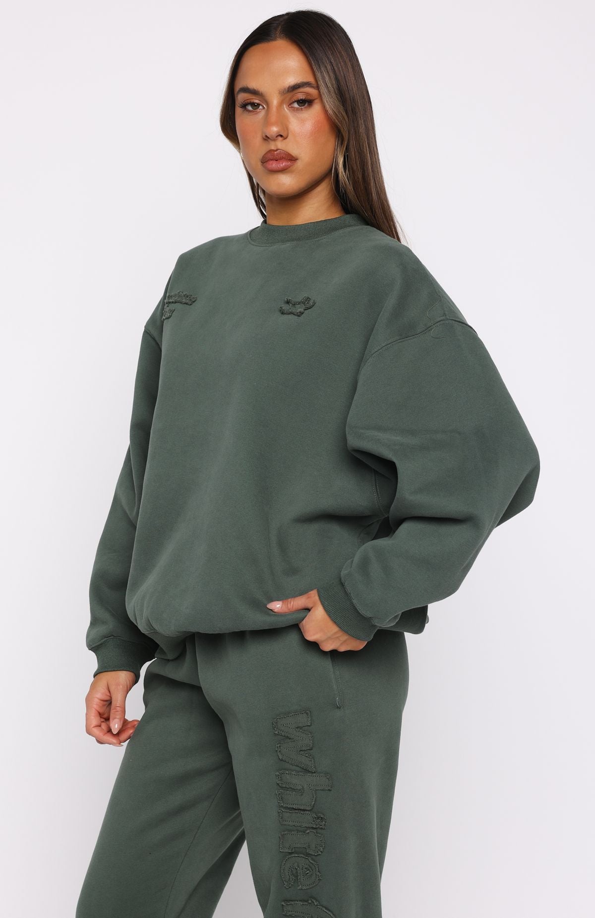 White Fox From The Archives Lexi Oversized Sweater Khaki