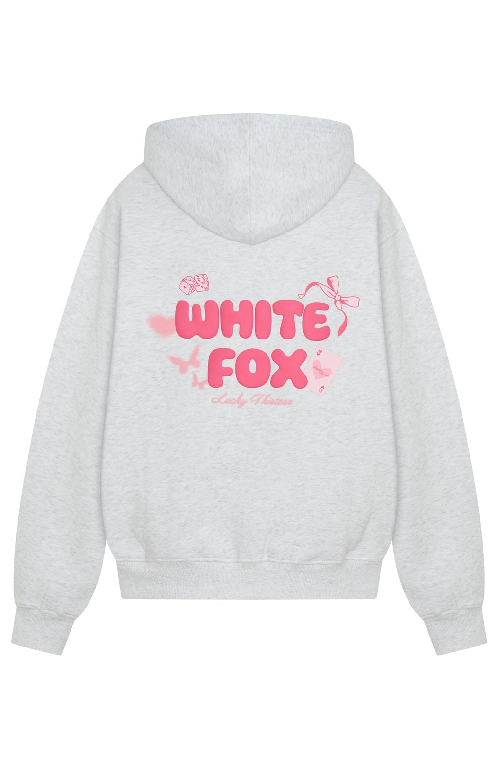 White Fox Lucky Thirteen Stephanie Oversized Hoodie Grey Marle