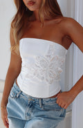 White Fox Martini Hour Strapless Bustier Cream