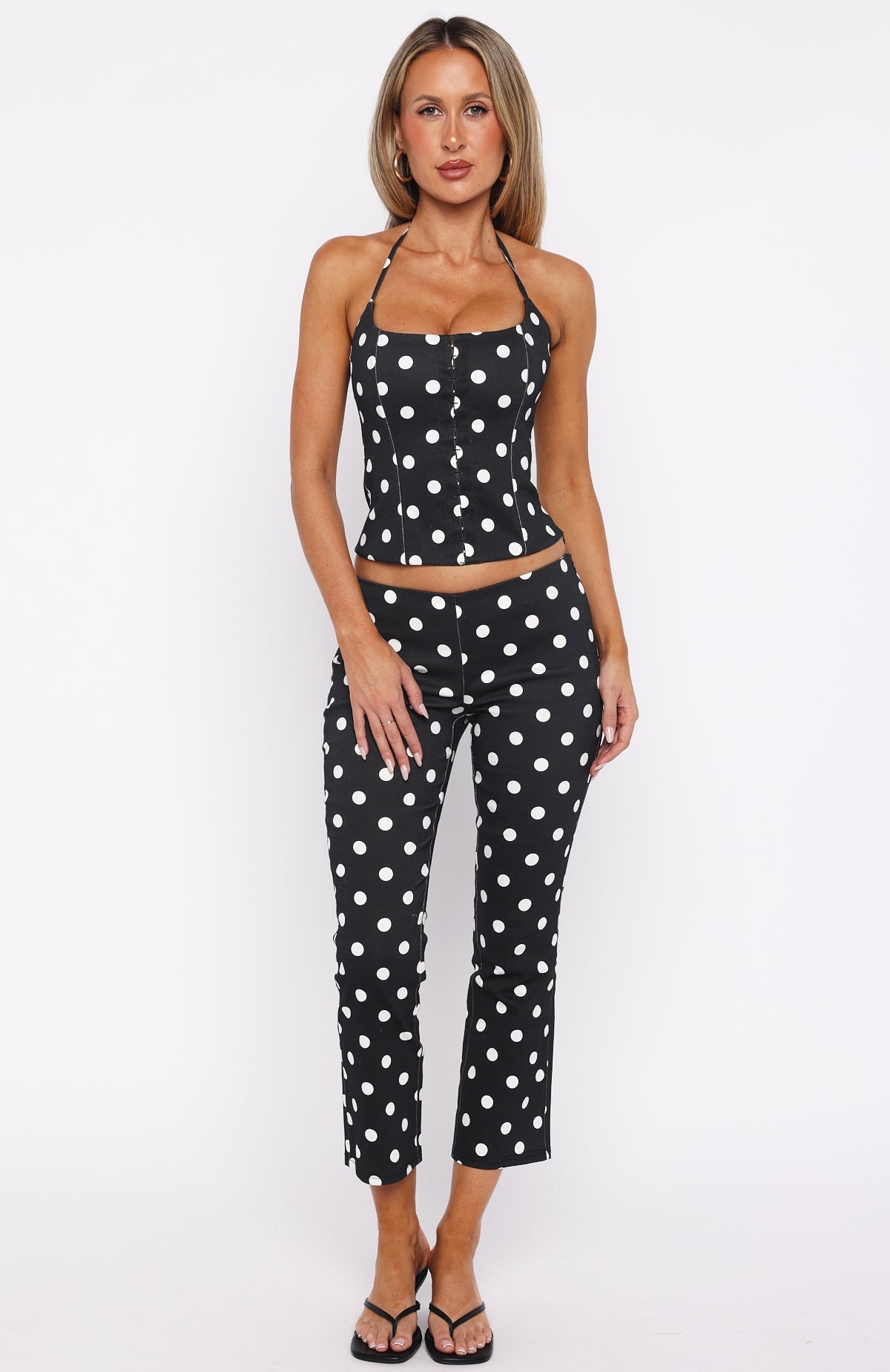 White Fox Sweetie Darling Bustier Black/White Polka Dot